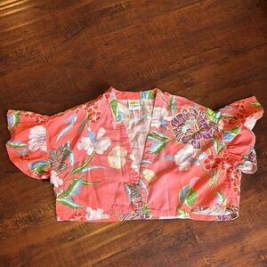 Crazy 8 - baby Floral Ruffle Sleeve Crop Kimono Top
